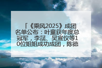 《乘风2025》成团名单公布：叶童获年度总冠军，李晟、吴宣仪等10位姐姐成功成团，陈德容获年度高光人物