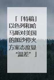 「特稿」以色列和哈马斯对美国的加沙停火方案态度显“温差”