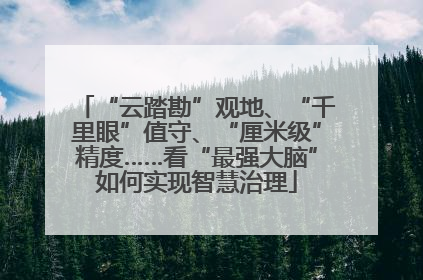 “云踏勘”观地、“千里眼”值守、“厘米级”精度……看“最强大脑”如何实现智慧治理