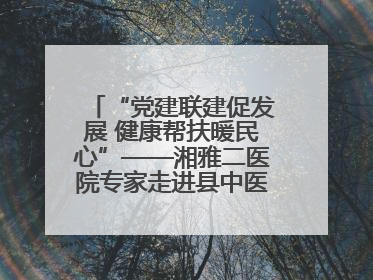 “党建联建促发展 健康帮扶暖民心”——湘雅二医院专家走进县中医医院开展健康帮扶活动