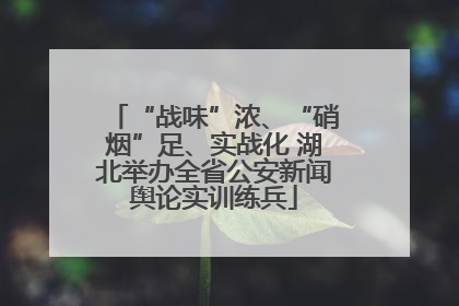 “战味”浓、“硝烟”足、实战化 湖北举办全省公安新闻舆论实训练兵