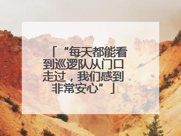 “每天都能看到巡逻队从门口走过,我们感到非常安心”