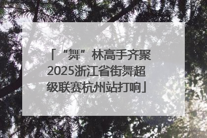 “舞”林高手齐聚 2025浙江省街舞超级联赛杭州站打响