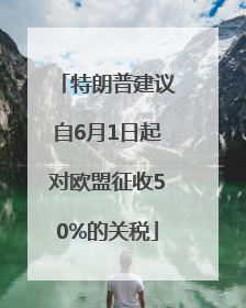 特朗普建议自6月1日起对欧盟征收50%的关税