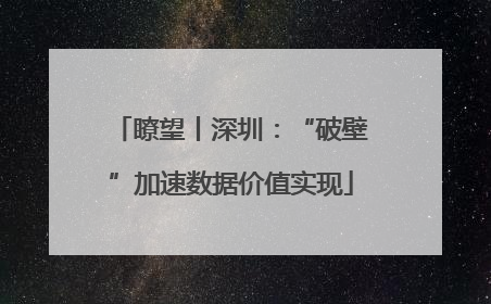 瞭望丨深圳：“破壁”加速数据价值实现
