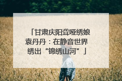 甘肃庆阳聋哑绣娘袁丹丹：在静音世界绣出“锦绣山河”