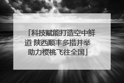 科技赋能打造空中鲜道 陕西顺丰多措并举助力樱桃飞往全国