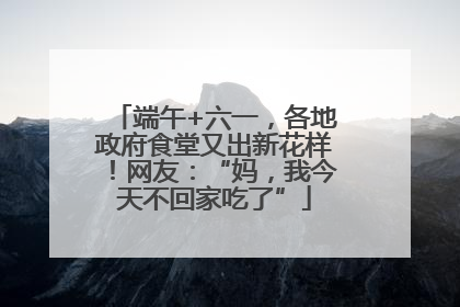 端午+六一，各地政府食堂又出新花样！网友：“妈，我今天不回家吃了”