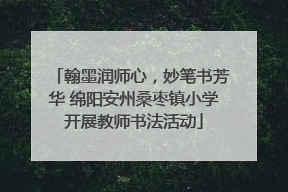 翰墨润师心，妙笔书芳华 绵阳安州桑枣镇小学开展教师书法活动