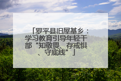 罗平县旧屋基乡：学习教育引导年轻干部“知敬畏、存戒惧、守底线”