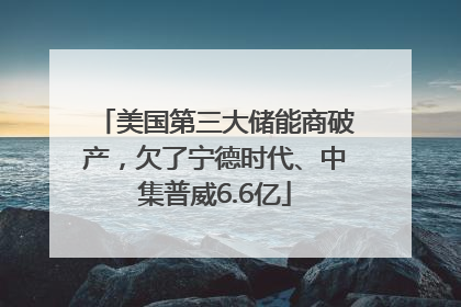 美国第三大储能商破产，欠了宁德时代、中集普威6.6亿