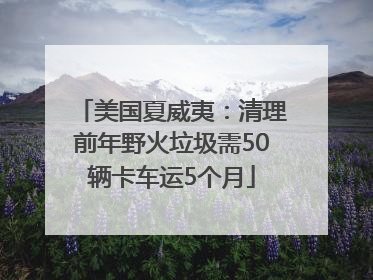 美国夏威夷：清理前年野火垃圾需50辆卡车运5个月