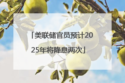美联储官员预计2025年将降息两次