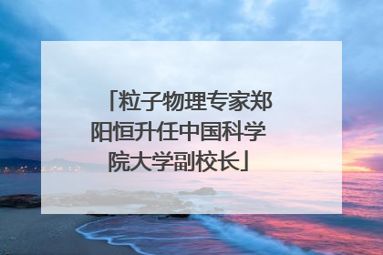粒子物理专家郑阳恒升任中国科学院大学副校长