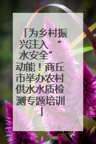 为乡村振兴注入 “水安全” 动能！商丘市举办农村供水水质检测专题培训