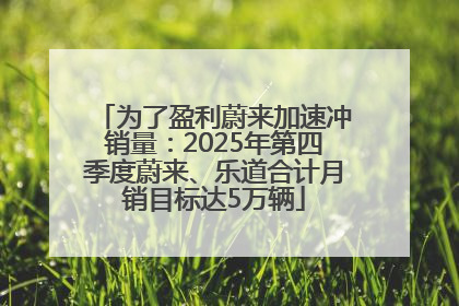 为了盈利蔚来加速冲销量：2025年第四季度蔚来、乐道合计月销目标达5万辆