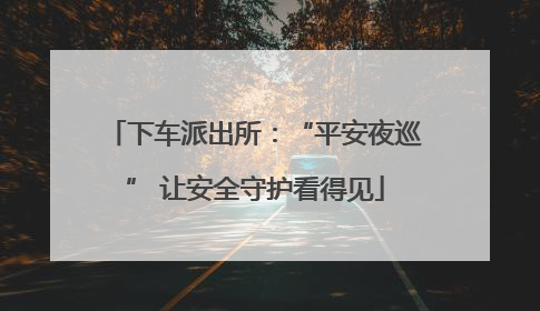 下车派出所：“平安夜巡” 让安全守护看得见