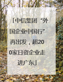 中信集团“外国企业中国行”再出发，超200家日资企业走进广东