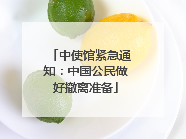 中使馆紧急通知：中国公民做好撤离准备