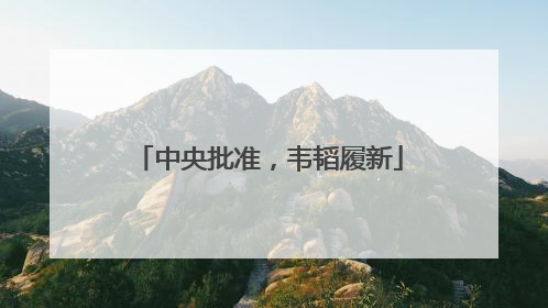 中央批准，韦韬履新