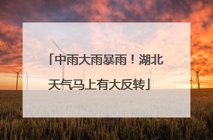 中雨大雨暴雨！湖北天气马上有大反转