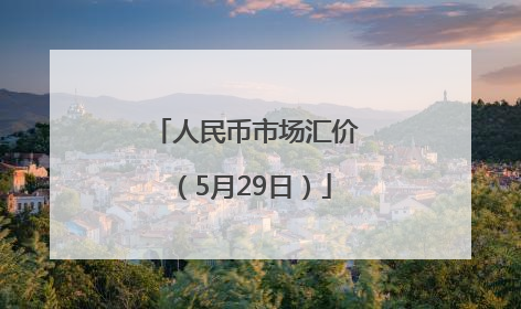 人民币市场汇价（5月29日）