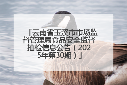 云南省玉溪市市场监督管理局食品安全监督抽检信息公告（2025年第30期）