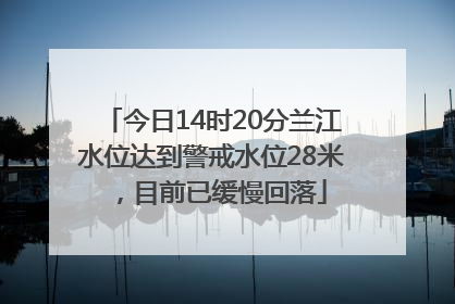 今日14时20分兰江水位达到警戒水位28米，目前已缓慢回落