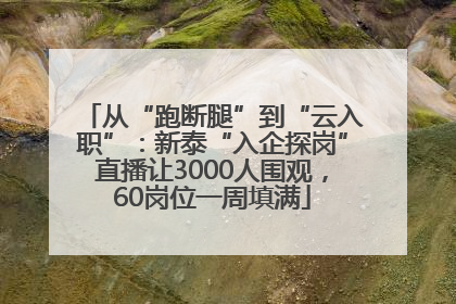 从“跑断腿”到“云入职”：新泰“入企探岗”直播让3000人围观，60岗位一周填满