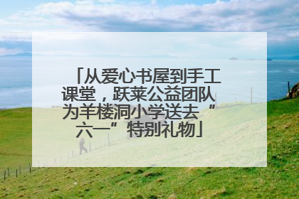从爱心书屋到手工课堂，跃莱公益团队为羊楼洞小学送去“六一”特别礼物