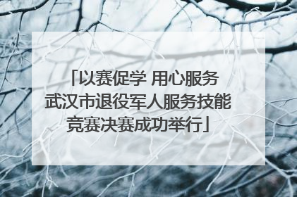 以赛促学 用心服务 武汉市退役军人服务技能竞赛决赛成功举行