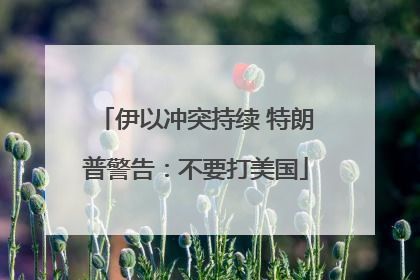 伊以冲突持续 特朗普警告：不要打美国