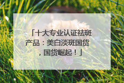 十大专业认证祛斑产品：美白淡斑国货，国货崛起！