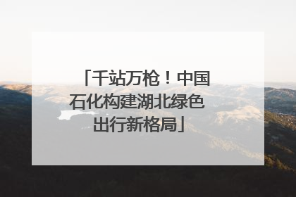 千站万枪！中国石化构建湖北绿色出行新格局