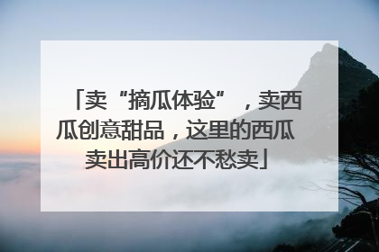 卖“摘瓜体验”，卖西瓜创意甜品，这里的西瓜卖出高价还不愁卖