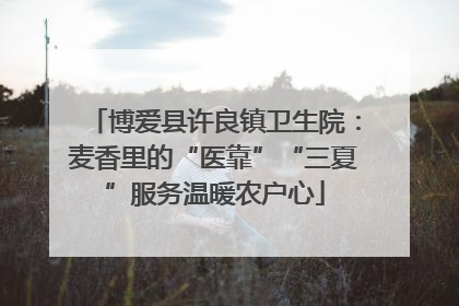 博爱县许良镇卫生院：麦香里的“医靠”“三夏”服务温暖农户心