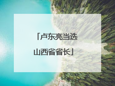 卢东亮当选山西省省长