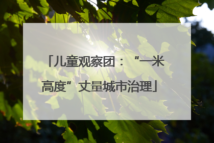 儿童观察团：“一米高度”丈量城市治理