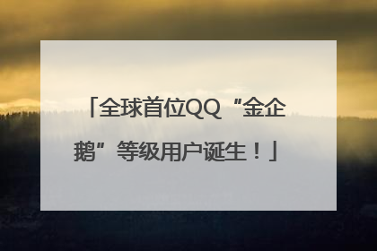 全球首位QQ“金企鹅”等级用户诞生！