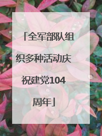 全军部队组织多种活动庆祝建党104周年