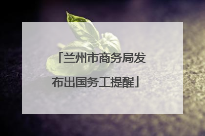 兰州市商务局发布出国务工提醒