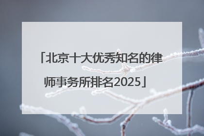 北京十大优秀知名的律师事务所排名2025