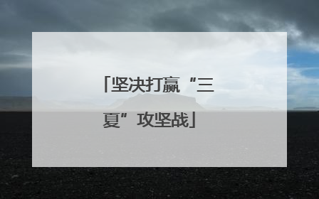 坚决打赢“三夏”攻坚战