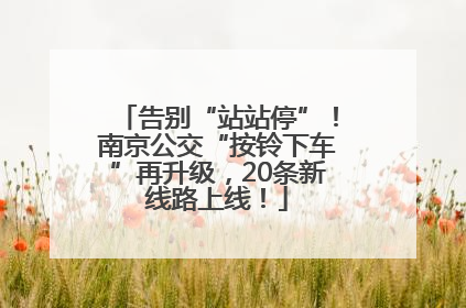 告别“站站停”！南京公交“按铃下车”再升级，20条新线路上线！