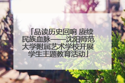 品读历史回响 赓续民族血脉——沈阳师范大学附属艺术学校开展学生主题教育活动