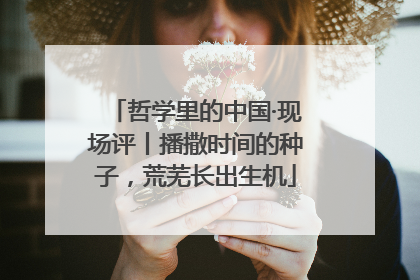 哲学里的中国·现场评丨播撒时间的种子，荒芜长出生机
