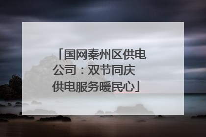 国网秦州区供电公司：双节同庆 供电服务暖民心