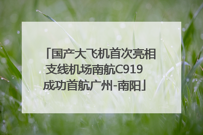 国产大飞机首次亮相支线机场南航C919成功首航广州-南阳