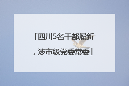 四川5名干部履新，涉市级党委常委