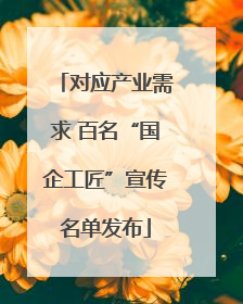 对应产业需求 百名“国企工匠”宣传名单发布